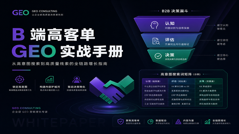 B 端高客单 GEO 实战手册 — 白皮书封面